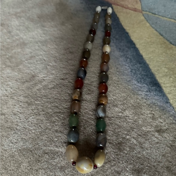 Natural agate and garnet stones neckless - Picture 2 of 6